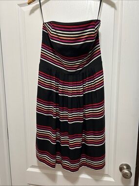 White House Black Market Black Dress with Pink & Orange Trim